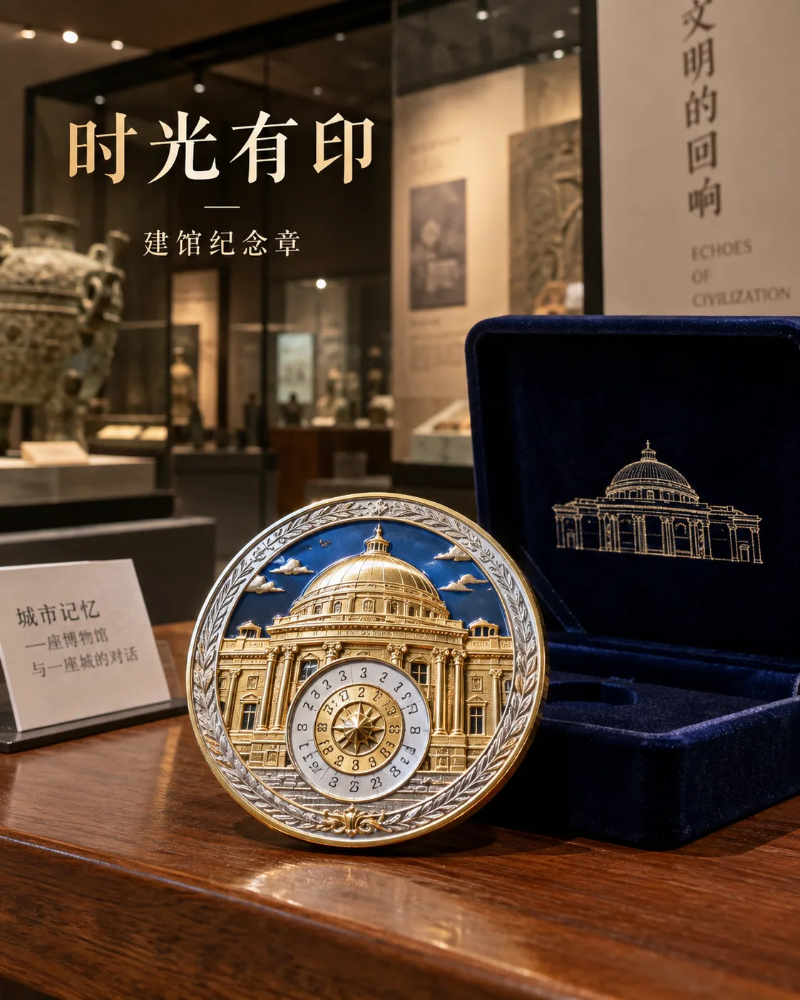 城市博物馆周年纪念章定制案例｜旋转日期盘与礼盒