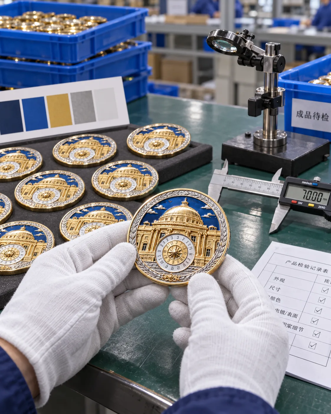 城市博物馆周年纪念章定制案例|旋转日期盘与礼盒质检