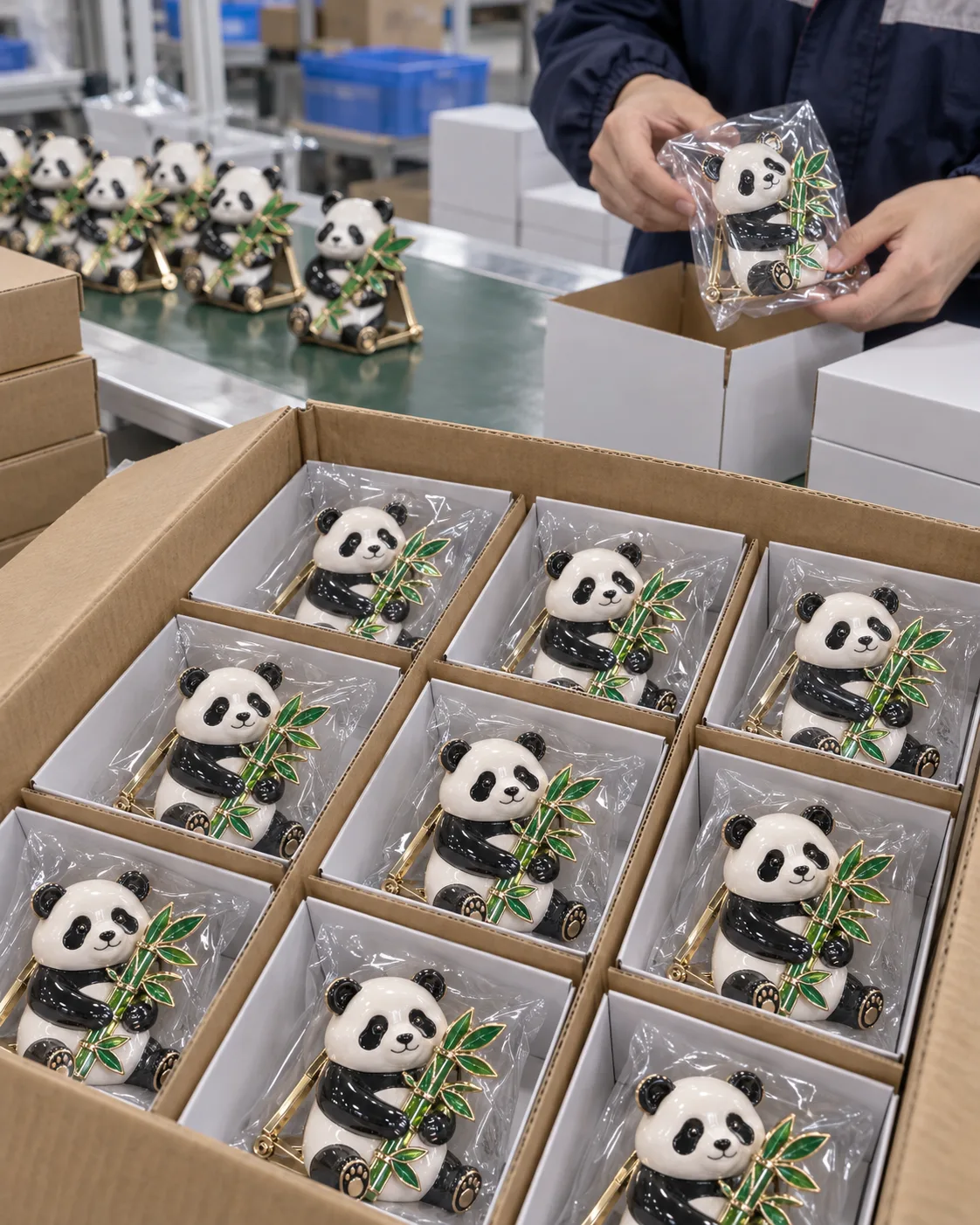 成都熊猫手机支架摆件定制案例|双角度折叠支架批量与发运