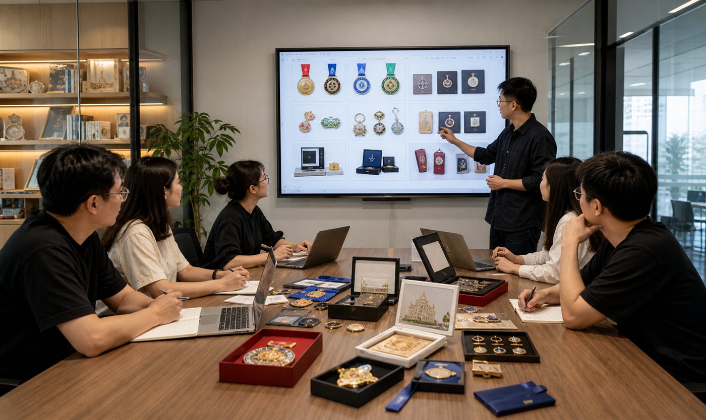 万洋礼品会议评审区 企业礼品和文创产品方案评审