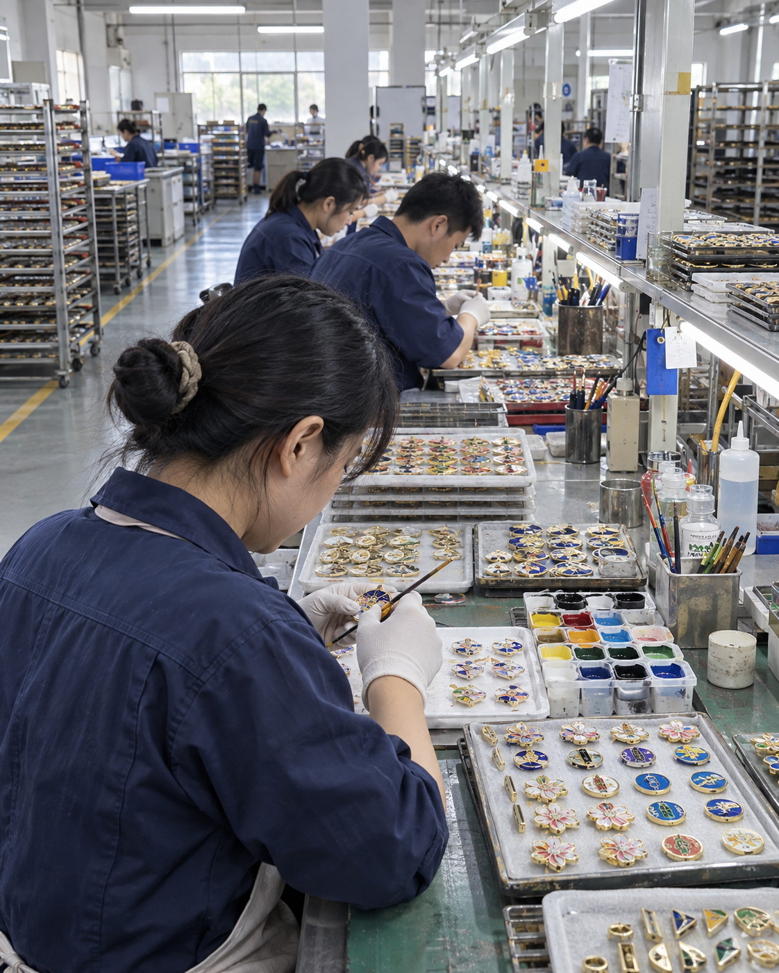 万洋礼品上色生产线场景示意图