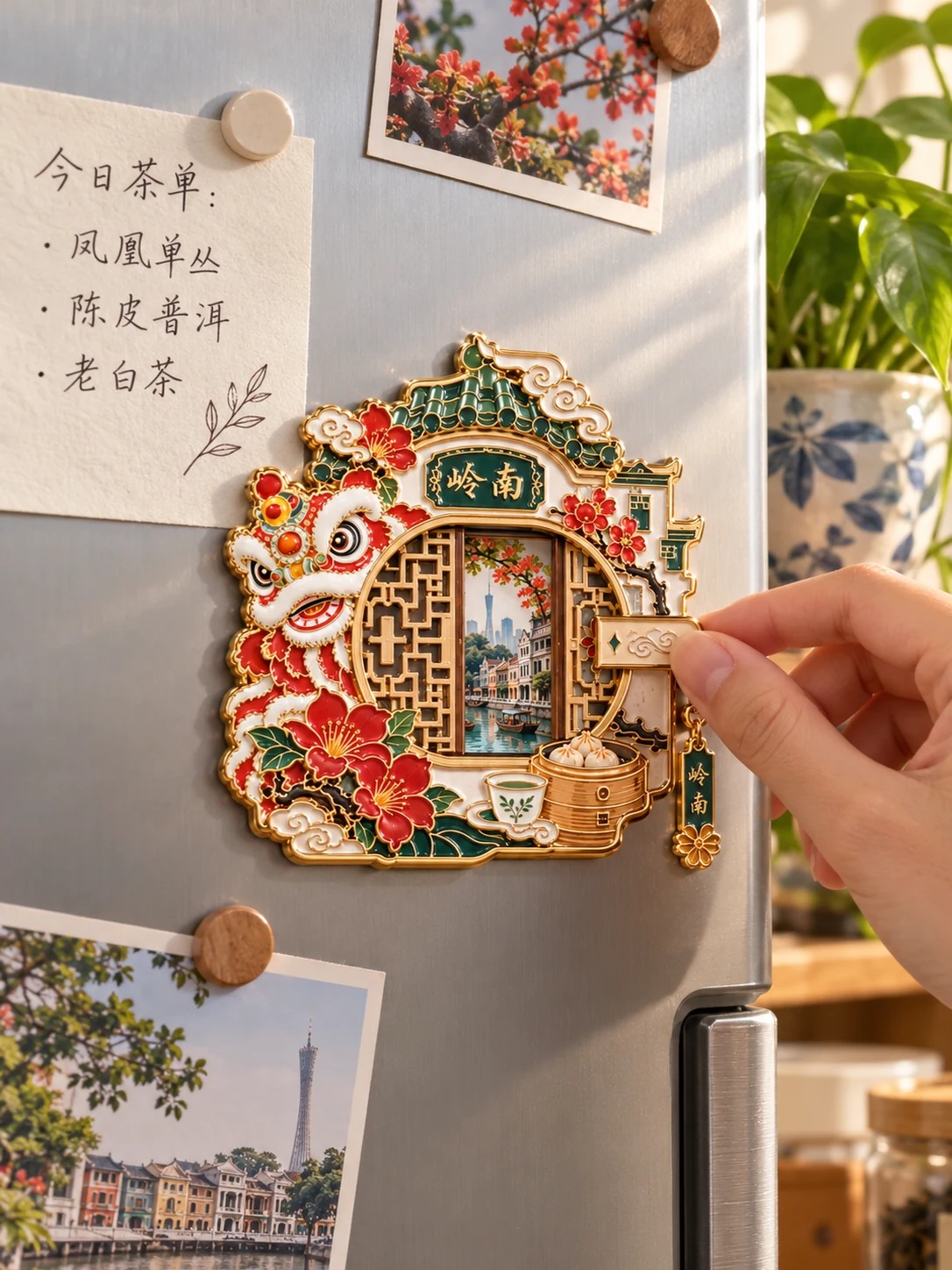 岭南印象推拉冰箱贴:使用场景