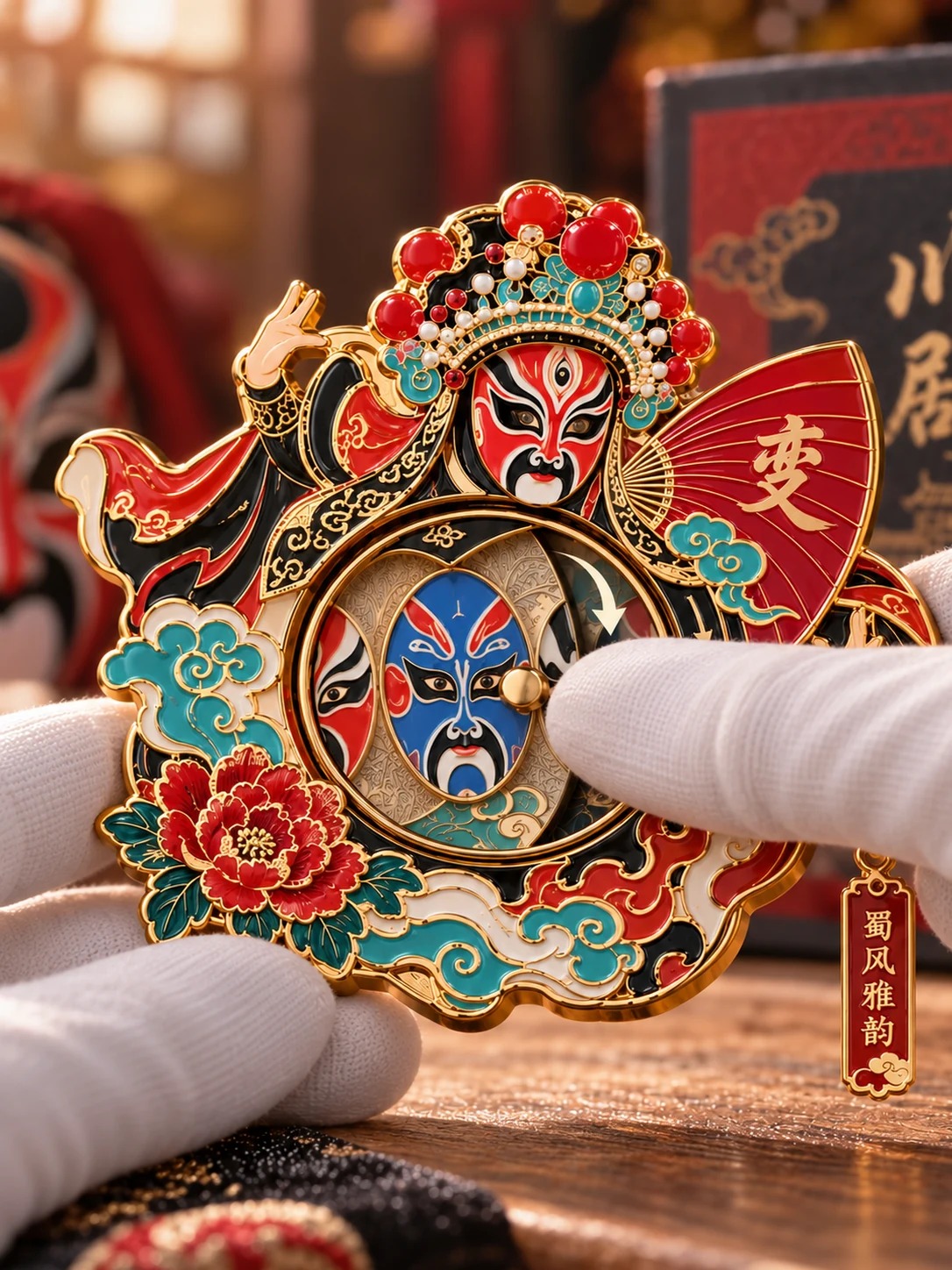 川剧变脸旋转冰箱贴:旋转结构