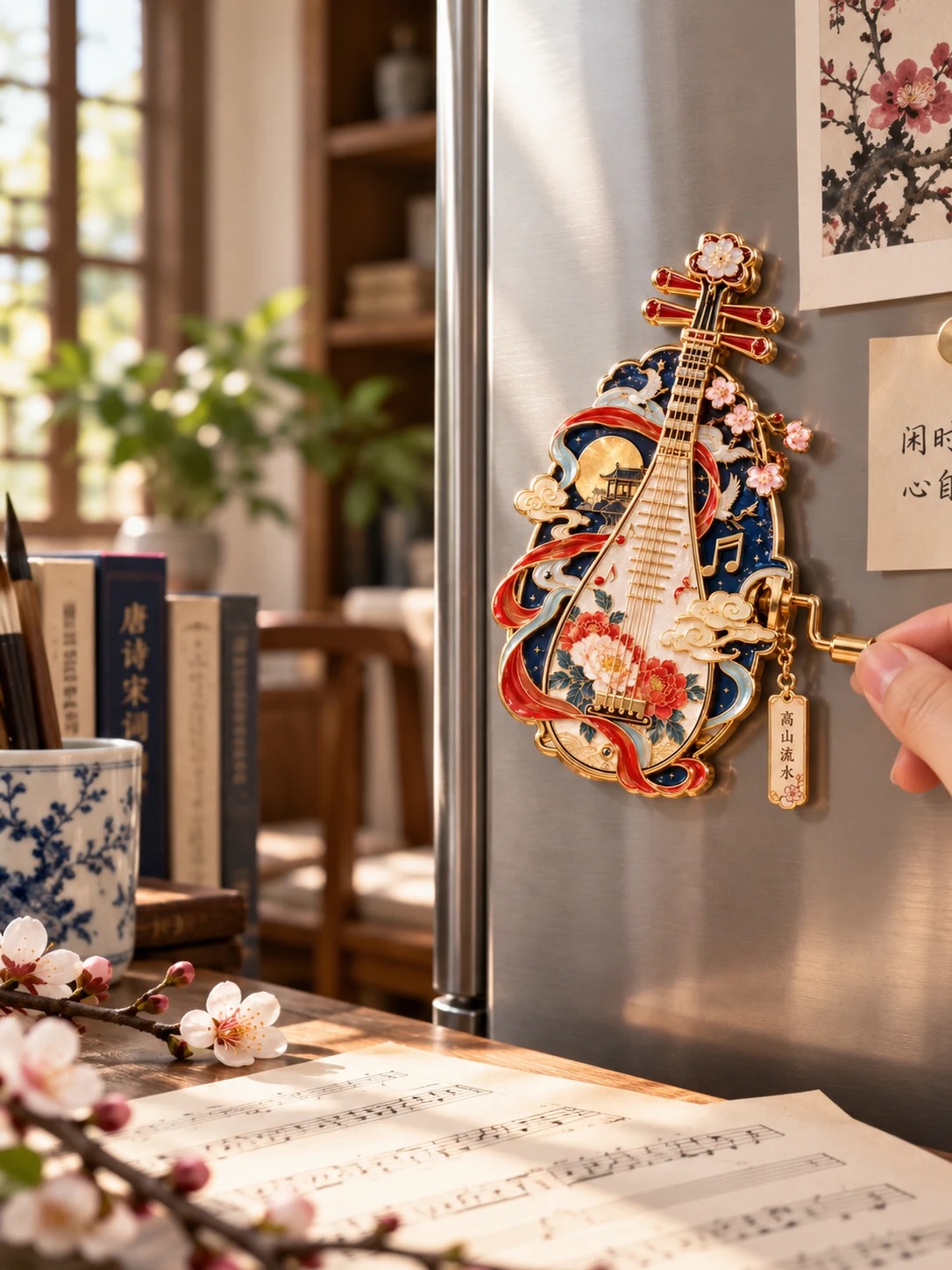 国韵琵琶音乐冰箱贴:使用场景