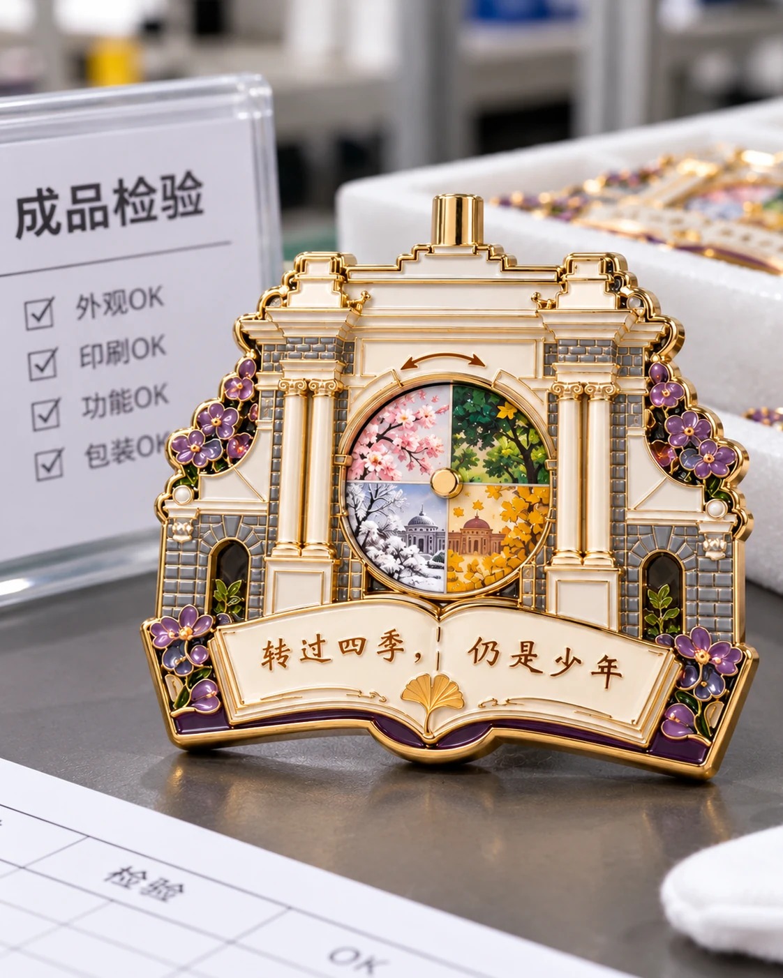 清华园四季冰箱贴:产品正面
