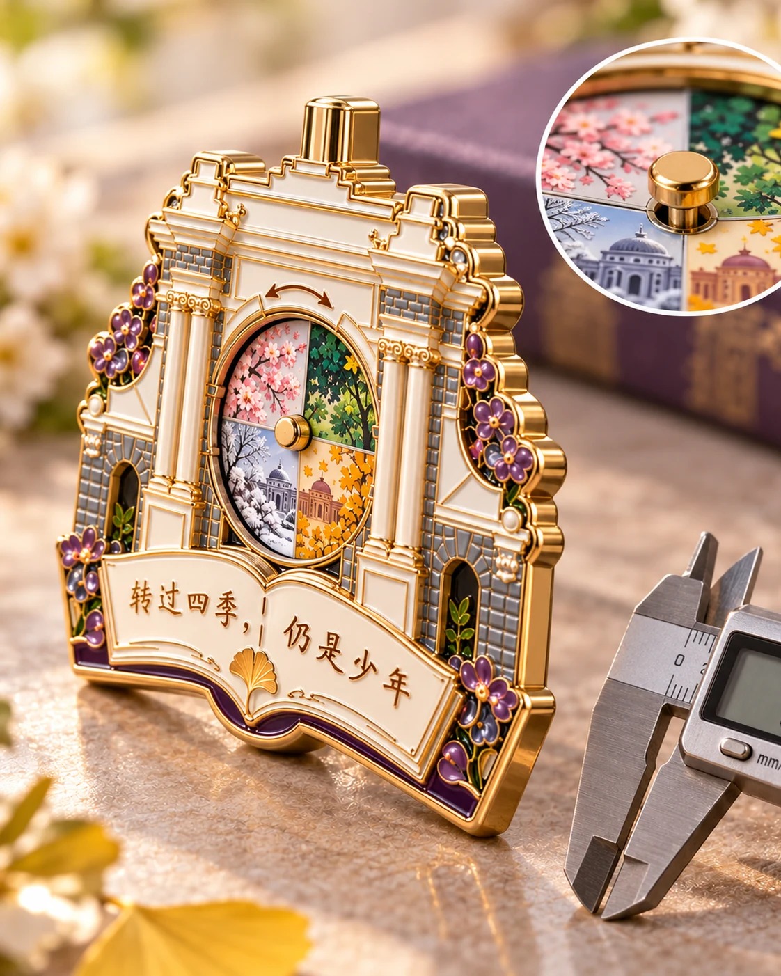 清华园四季冰箱贴:侧面厚度