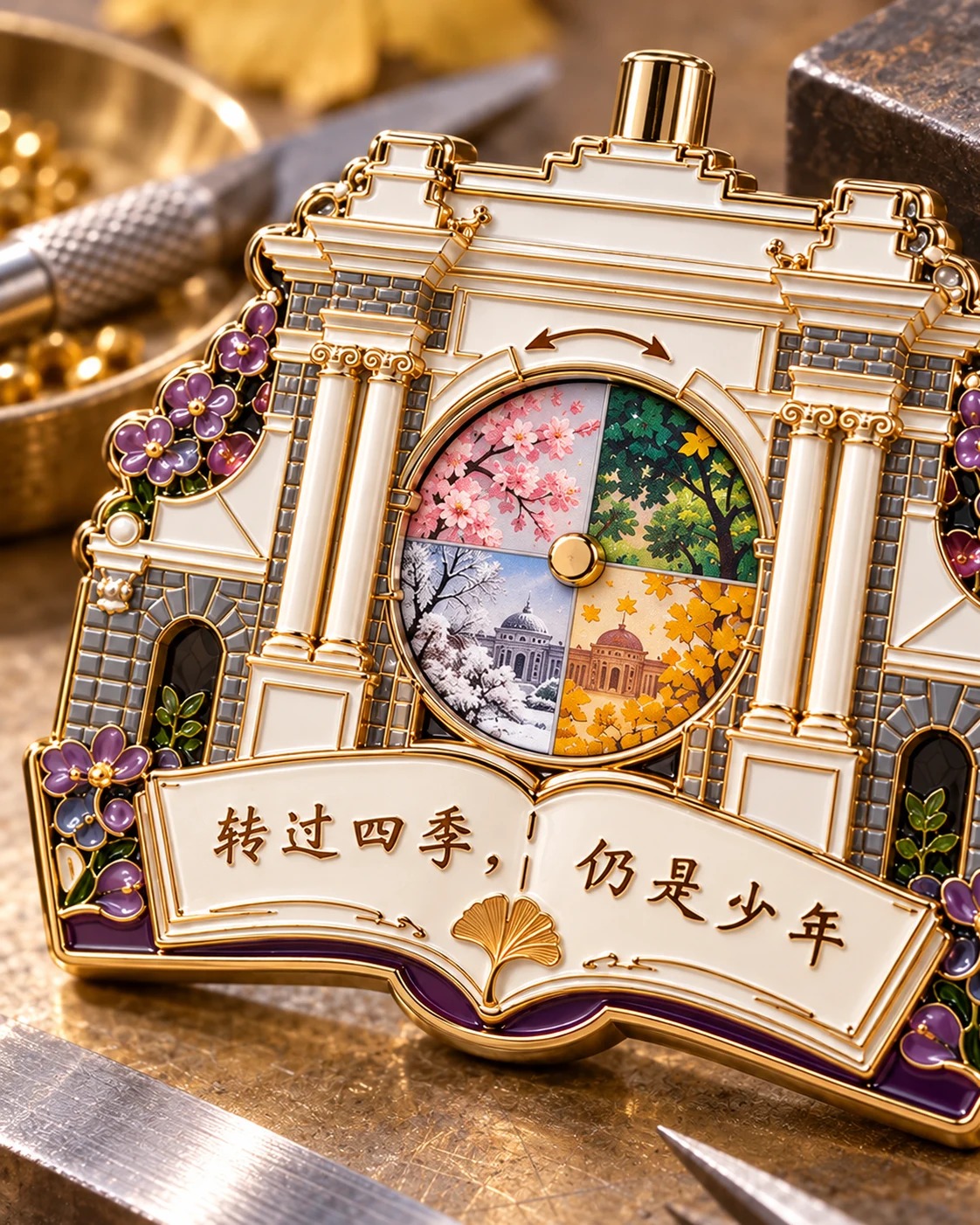清华园四季冰箱贴:工艺细节