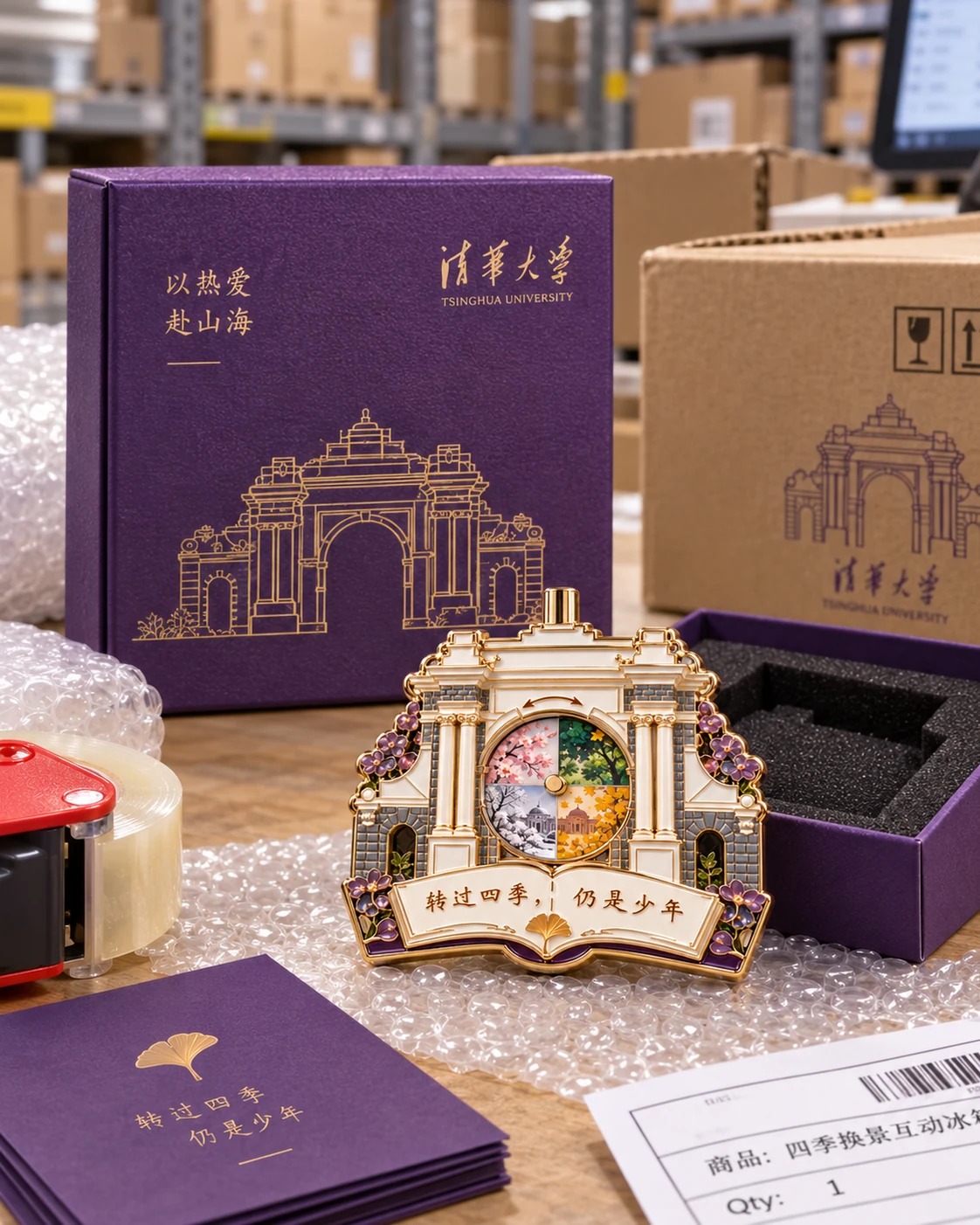 清华园四季冰箱贴:包装外观