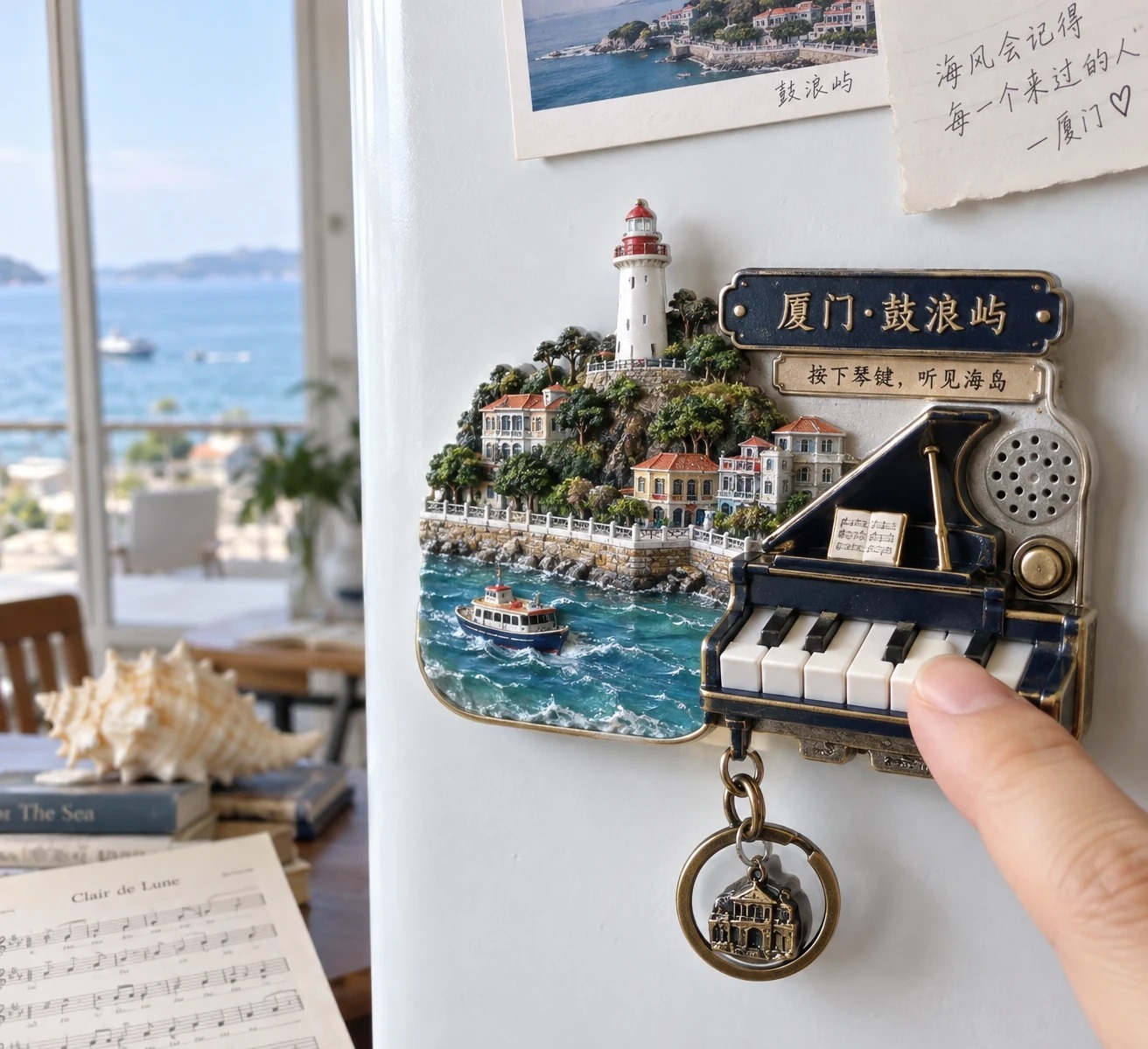 鼓浪屿钢琴发音冰箱贴定制案例｜发声结构与钢琴造型