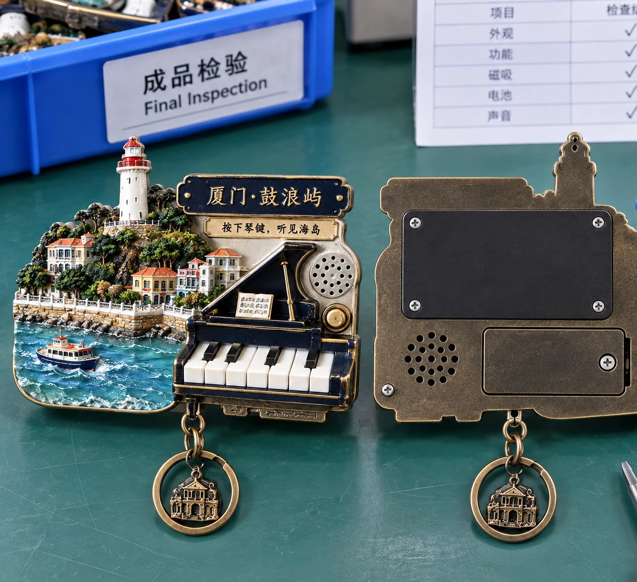 鼓浪屿钢琴发音冰箱贴:产品背面