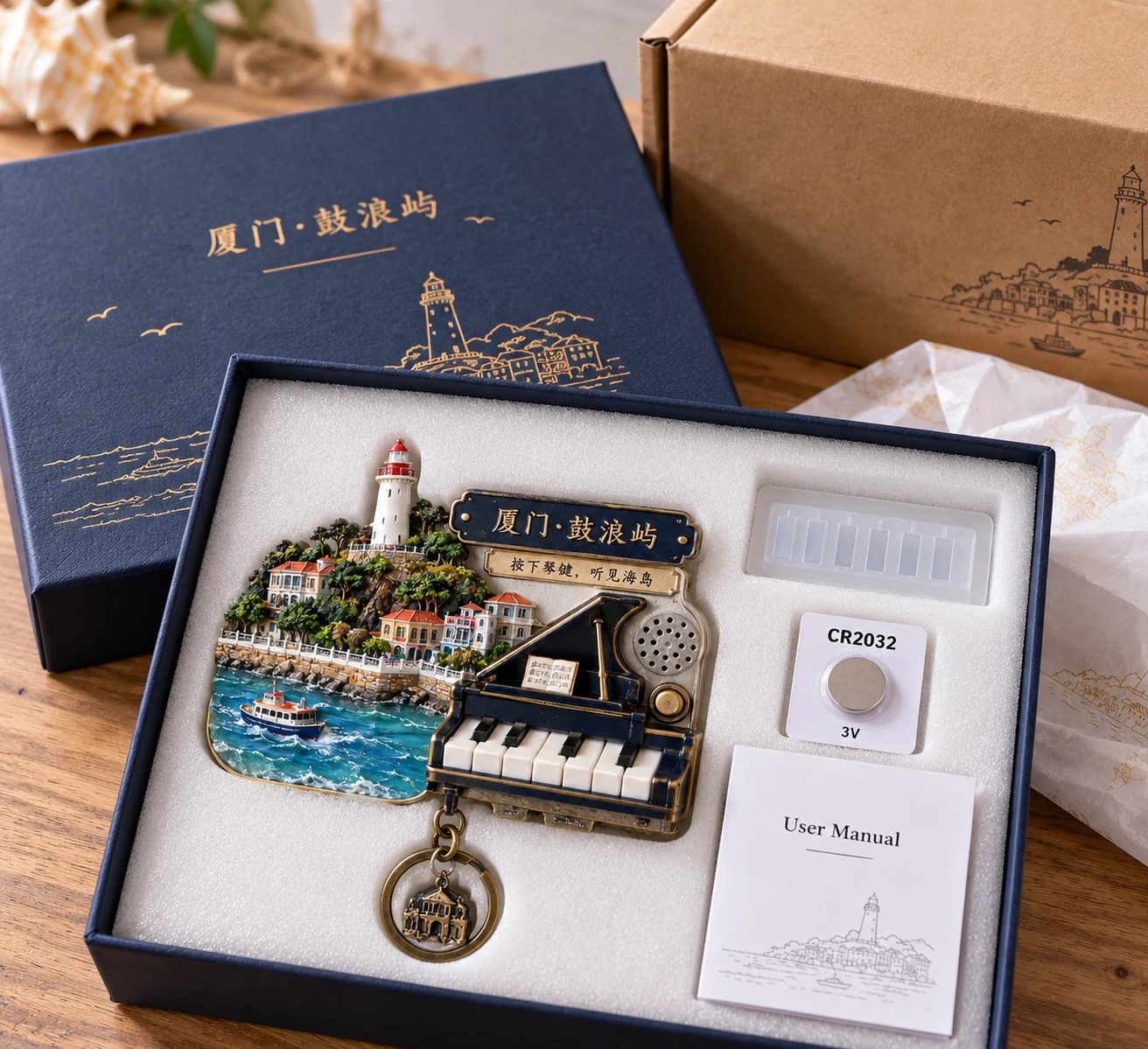 鼓浪屿钢琴发音冰箱贴:包装打开