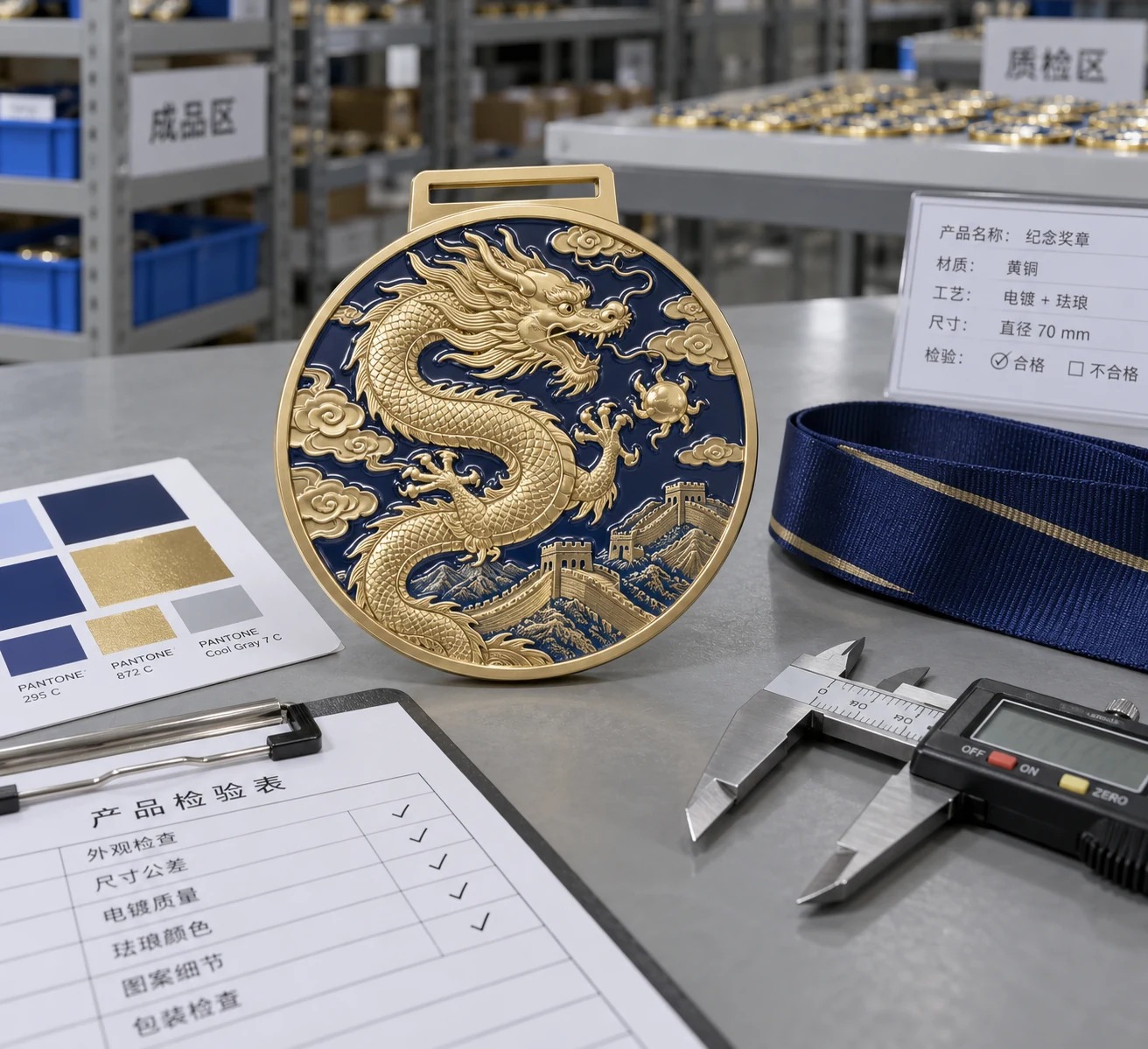 龙纹长城纪念奖章定制案例｜纪念主题与礼赠包装