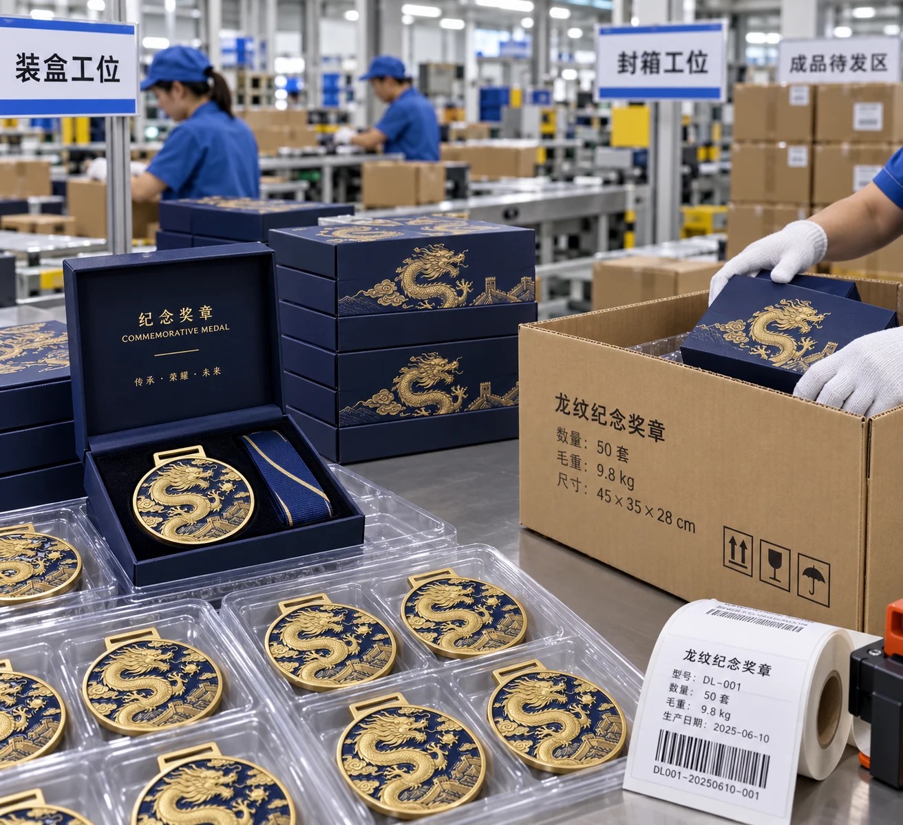 龙纹长城纪念奖章:包装外观