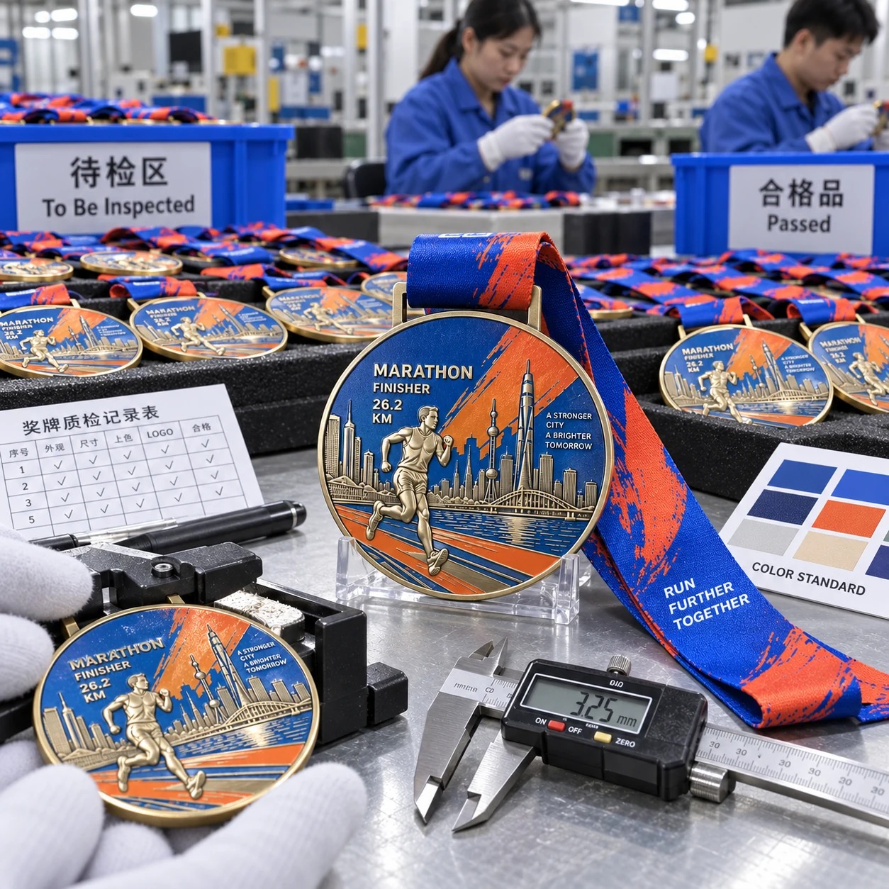 城市马拉松完赛奖牌:质检批量