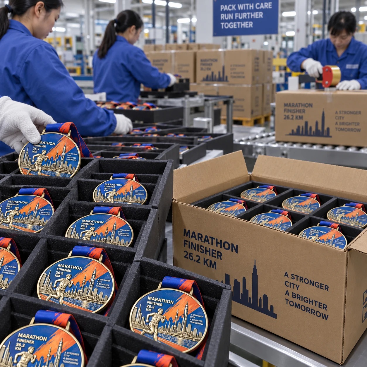 城市马拉松完赛奖牌:包装外观