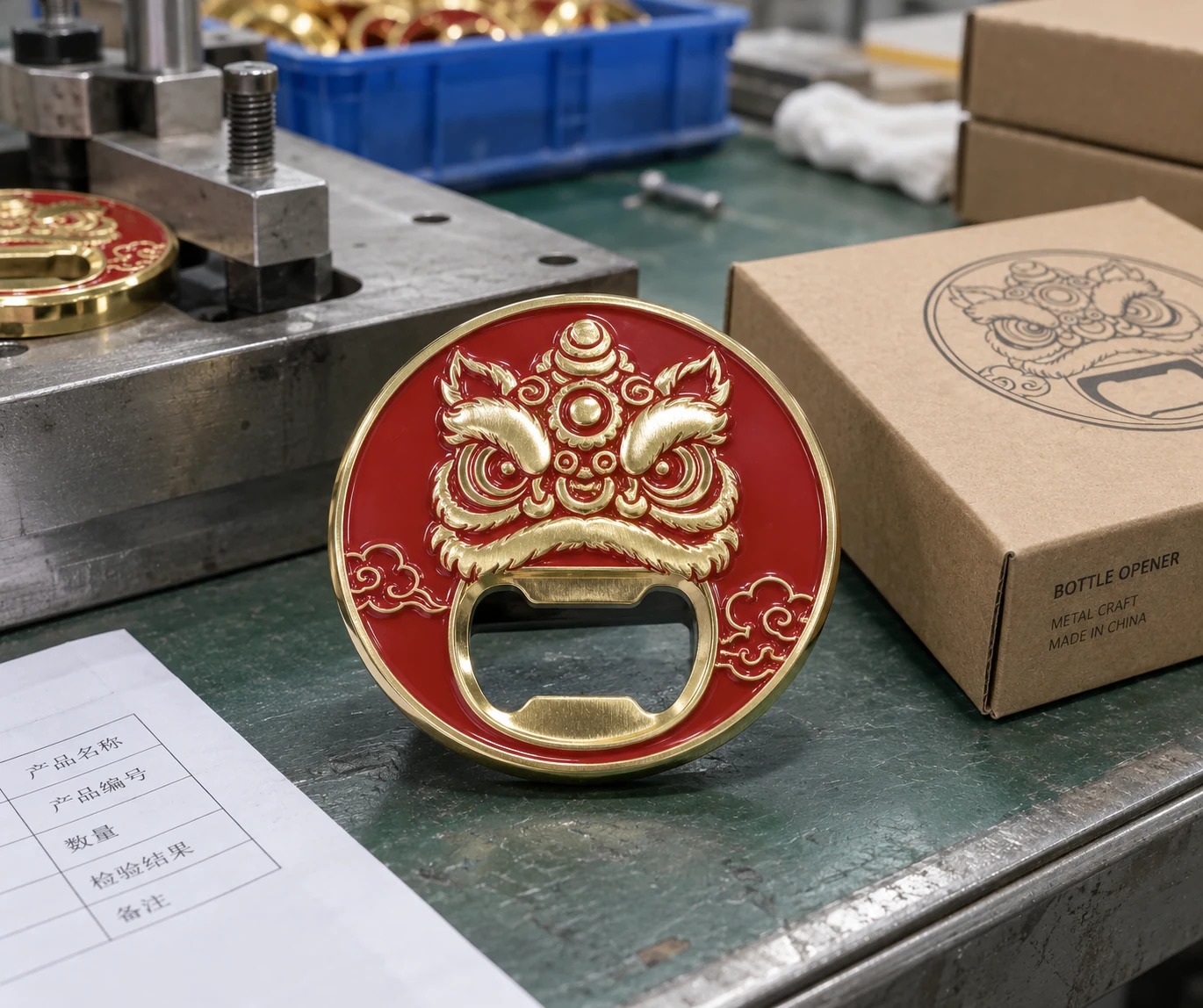 醒狮金属开瓶器定制案例｜烤漆上色与开瓶受力