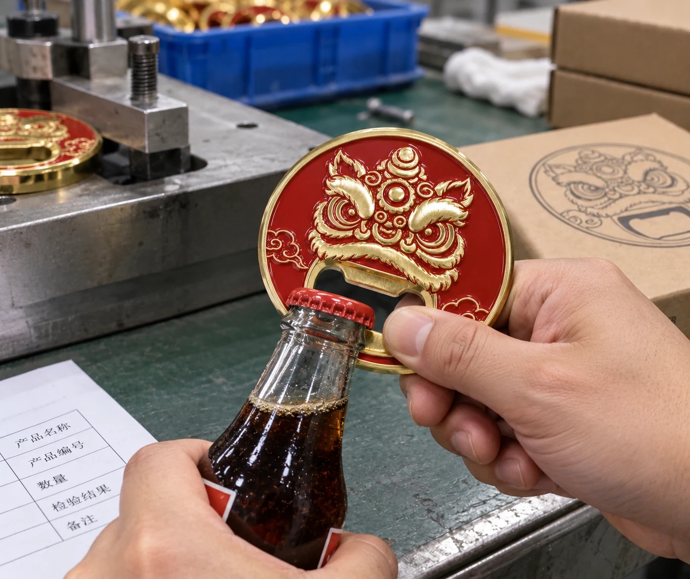 醒狮金属开瓶器:质检批量