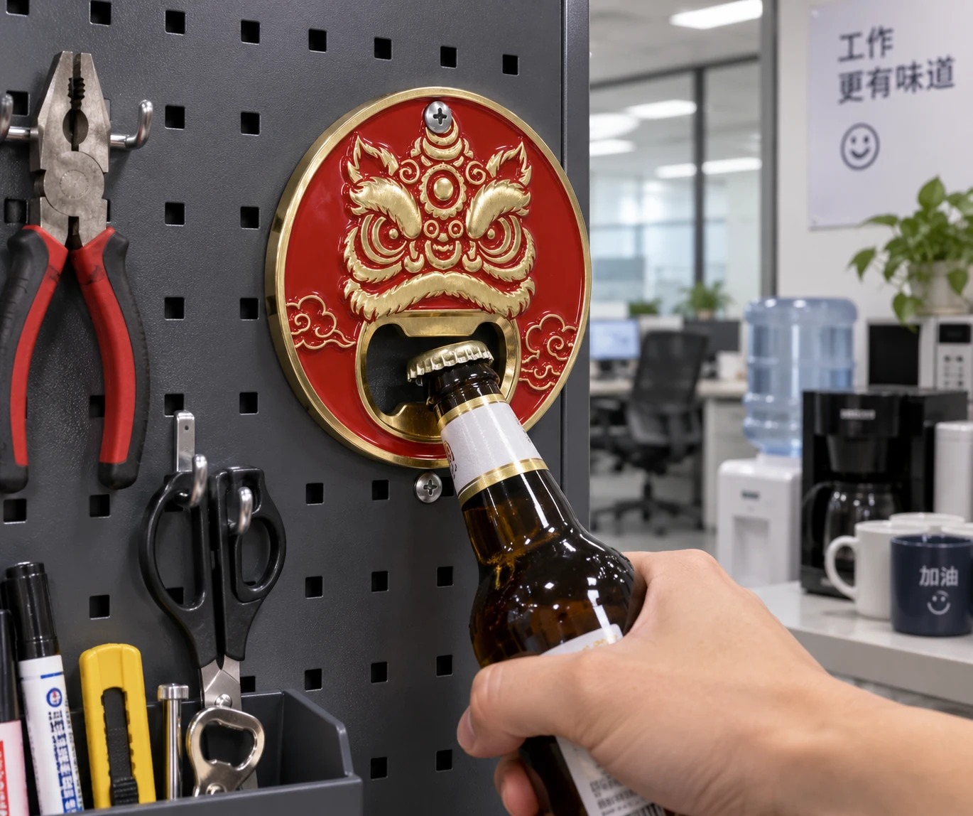 醒狮金属开瓶器:使用陈列