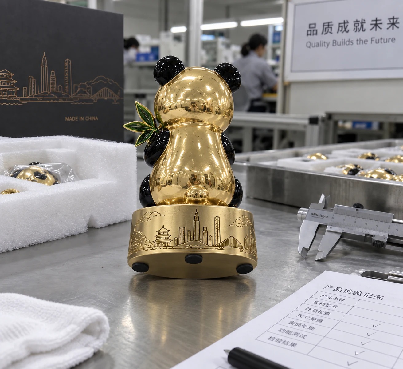 熊猫竹影城市摆件:侧面厚度
