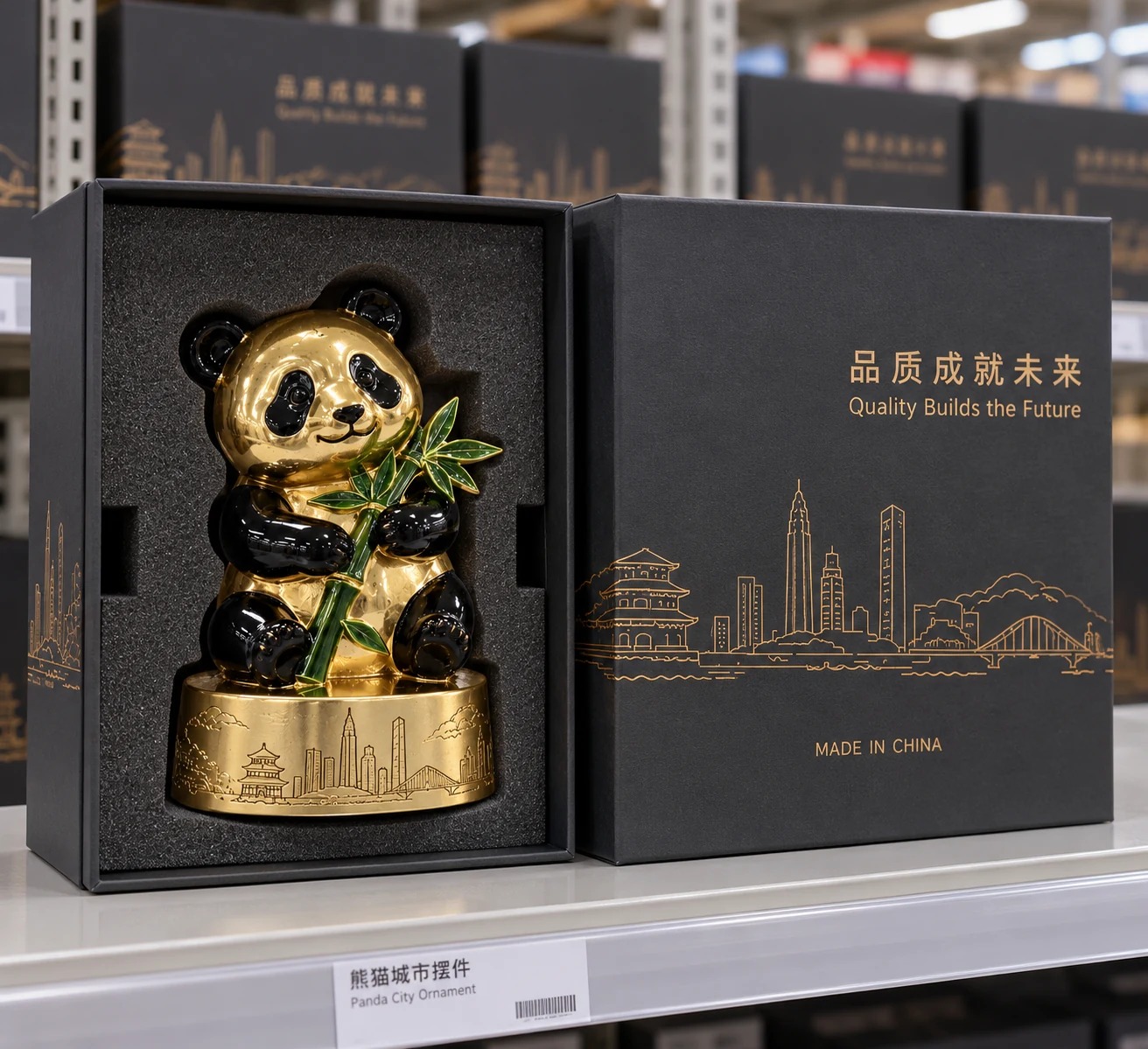 熊猫竹影城市摆件:包装外观