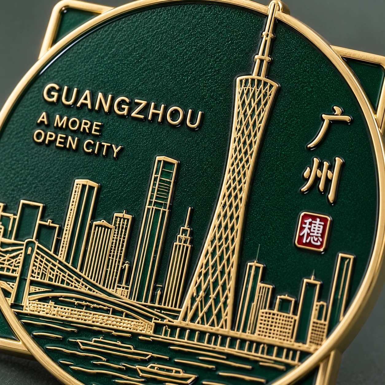 广州塔城市徽章:工艺细节