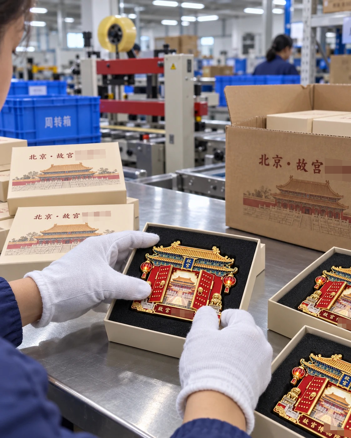 故宫主题翻门冰箱贴:批量装箱