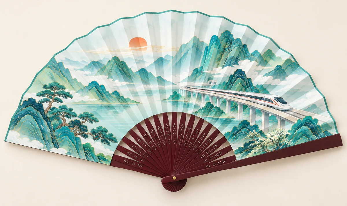 江西｜昌景黄铁路文化礼品组合·折扇